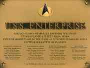 The U.S.S. Enterprise - D Dedication Plaque