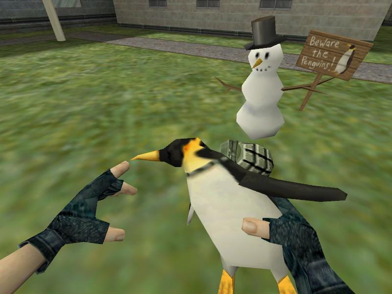 Игра битой бить пингвинов. Half-Life: opposing Force. Халф лайф 1 Пингвин. Пингвин бомба халф лайф.