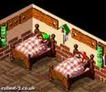Link in the Rosa Inn in Super Mario RPG