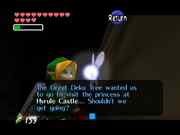 World2; Navi gives Link (as adult) the advice to visit the Princess. Kind of odd...