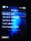The 'Main' Service Menu, on a Sony Ericsson K810i. Accessed by pressing ->,*,<-,<-,*,<-,* (right, star, left, left, star, left, star) when no menu is open (i.e. when you can see your wallpaper, screensaver etc.)