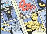 Here is the scene where it shows the creator as a superhero.